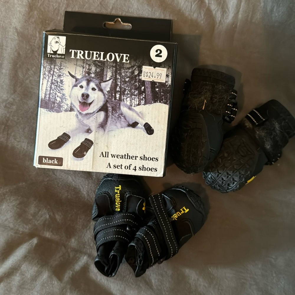 All weather shoes for dogs, size 2, black